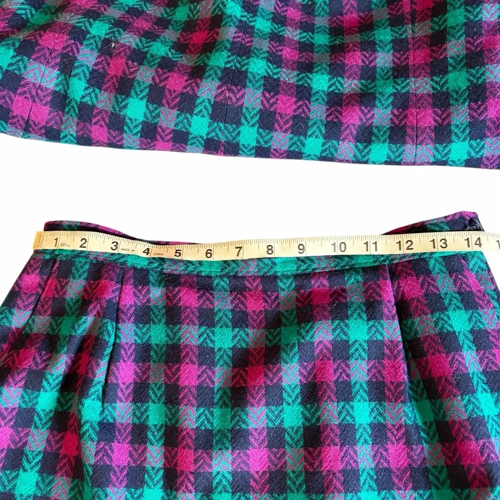 PENDLETON VINTAGE 100% WOOL BLAZER & SKI SKIRT SET SIZE 10 PETITE - Picture 7 of 10